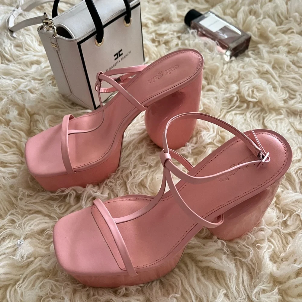 Brand New Cult Gaia Chiara pink heels platform sandals Size US 8.5 / EUR 39 - Picture 3 of 9